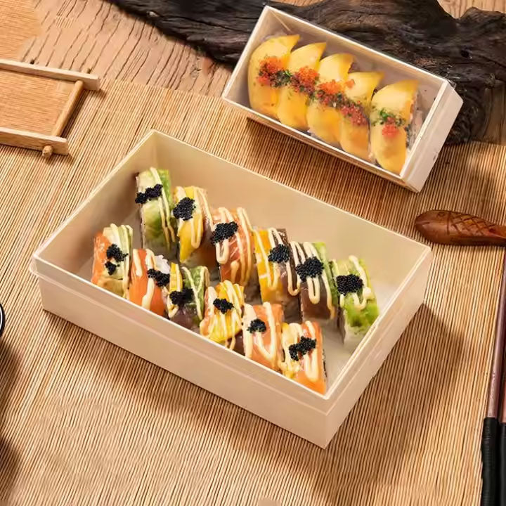 F-150A   150mm x 80 mm Wooden Sushi Boxes ,500Sets