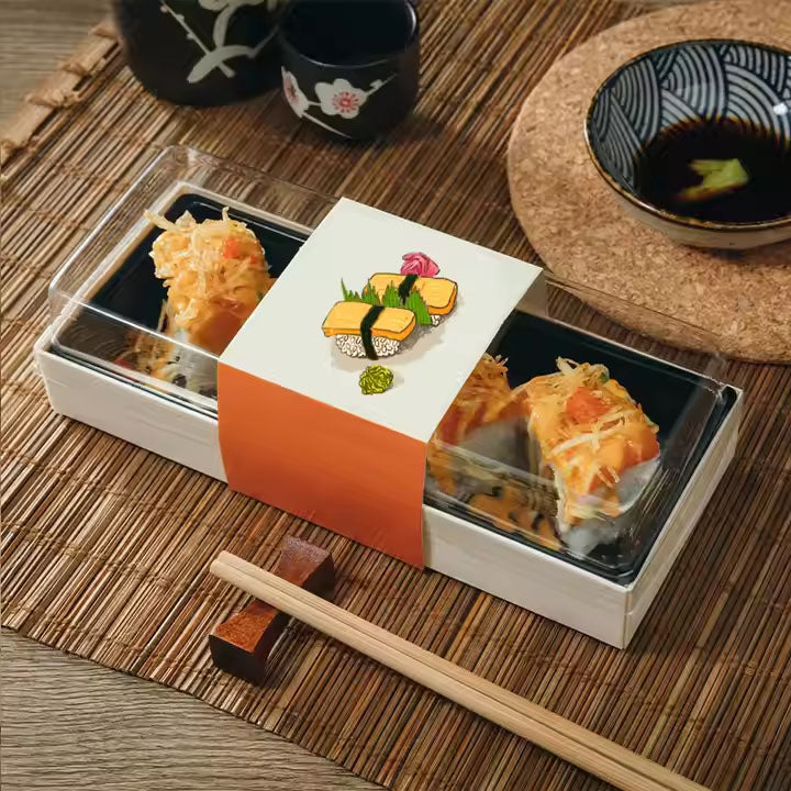 F-200B 200mm x 85mm x 30mm Wooden Sushi Boxes,500Sets