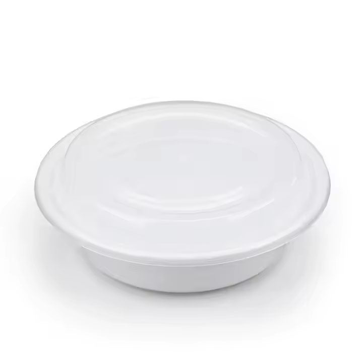 R-16W 16oz  White Round Microwavable Container With clear Lid 150Set/CS